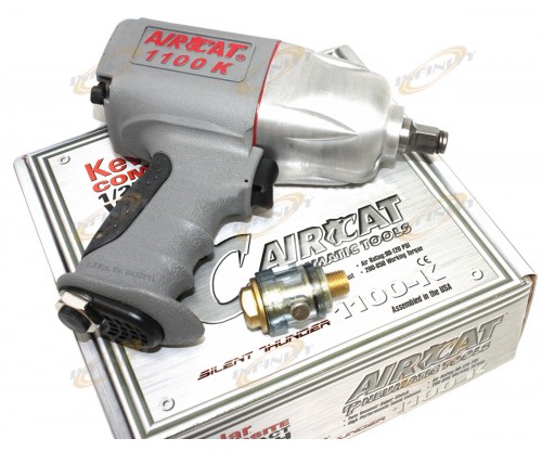 AIRCAT 1100-K 1/2" Twin Clutch Kevlar Composite Air Impact Wrench Gun Mini Oiler